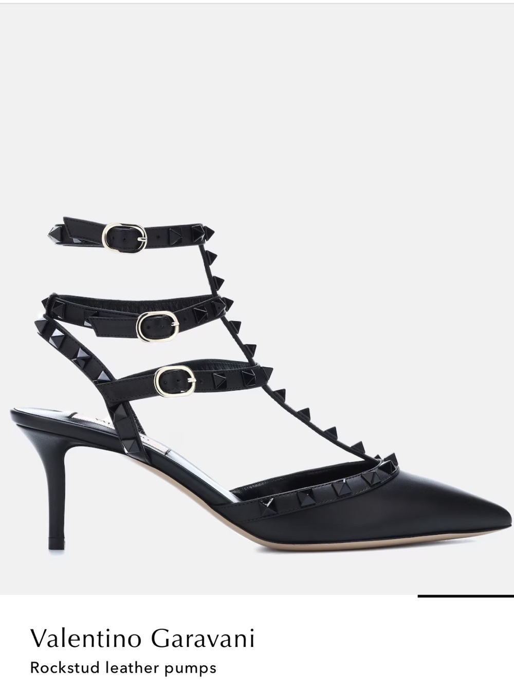 Valentino Garavani Black Rockstud heels 65mm size 41